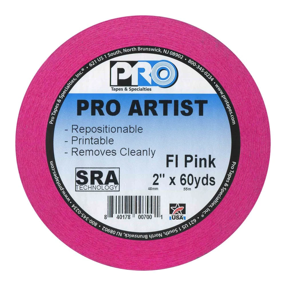 Pro Tapes Artist Tape 2x60yds FL Pink 1 Pro Tapes Artist Tape 2x60yds FL Pink