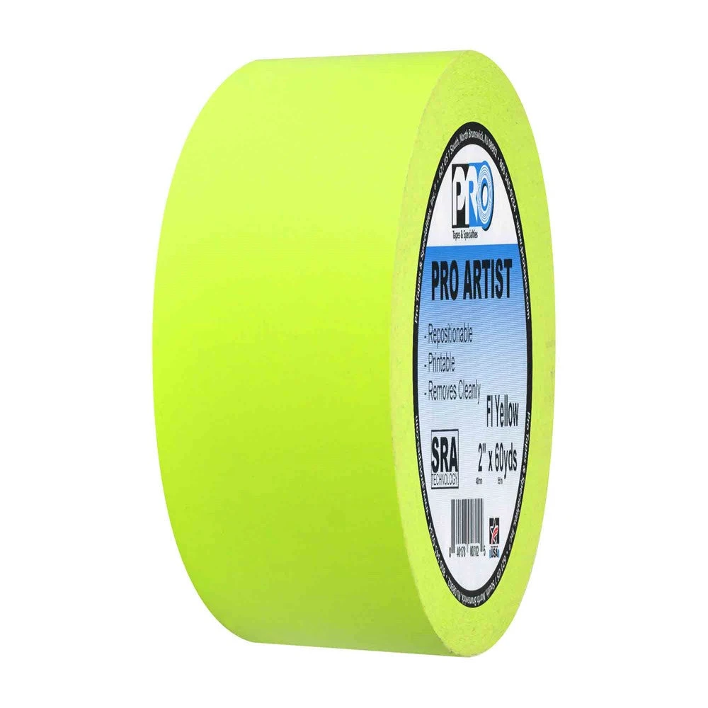 Pro Tapes Artist Tape 2x60yds FL Yellow 2 Pro Tapes Artist Tape 2x60yds FL Yellow - Image 2