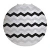 Black Chevron Lantern 12in Round -Toy World 031246