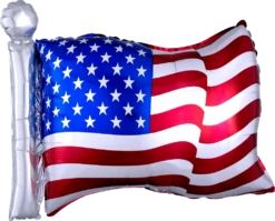 Anagram Patriotic American Flag Shaped 27 Inch Foil Balloon 1ct