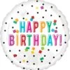 Happy Birthday Colorful Confetti Foil Balloon Flat 18in -Toy World 103447