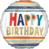 Anagram Happy Birthday Letters And Stripes 17in Foil Balloon 3 Anagram Happy Birthday Letters And Stripes 17in Foil Balloon -Toy World 103652