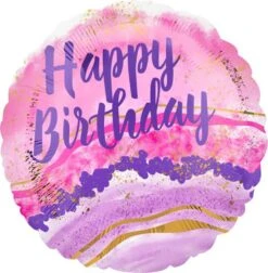 Anagram Birthday Watercolor Marble 17in Foil Balloon