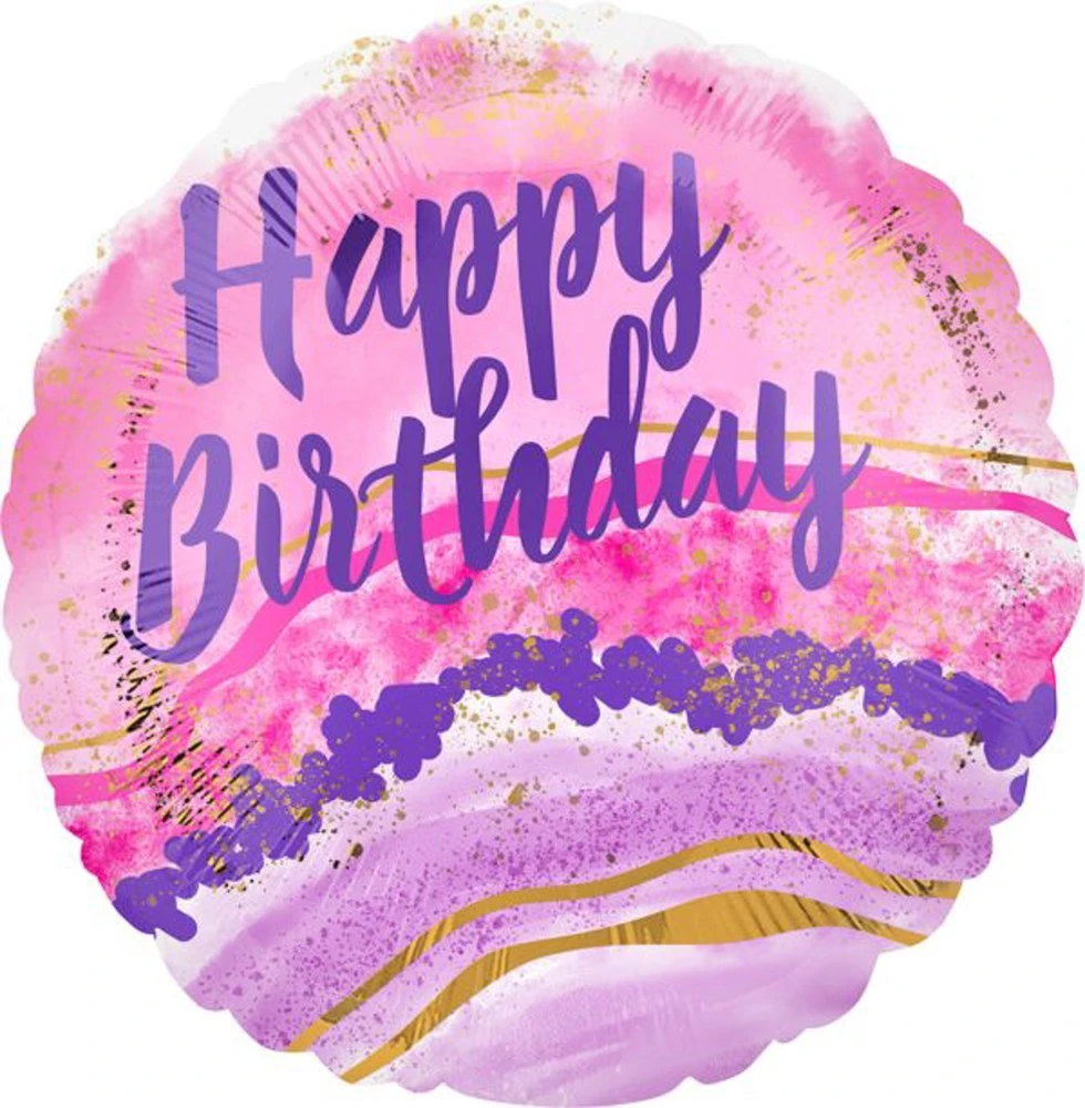 Anagram Birthday Watercolor Marble 17in Foil Balloon 1 Anagram Birthday Watercolor Marble 17in Foil Balloon