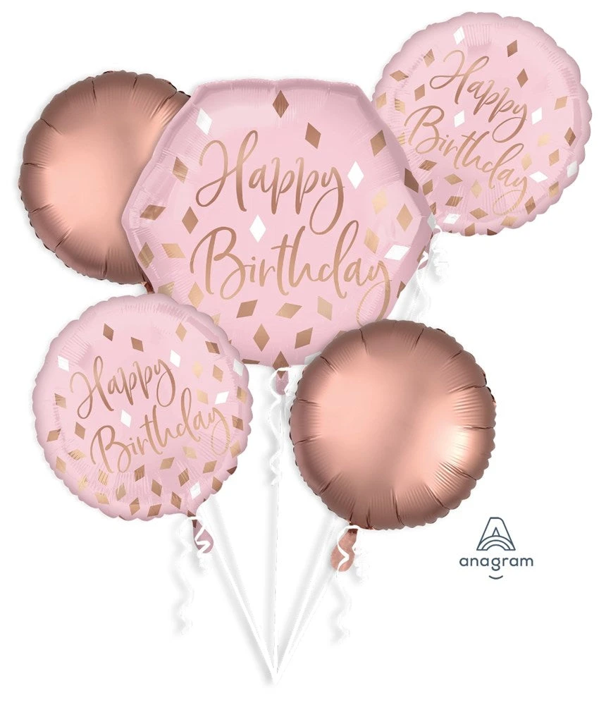 Anagram Blush Birthday Foil Balloon Bouquet 1 Anagram Blush Birthday Foil Balloon Bouquet