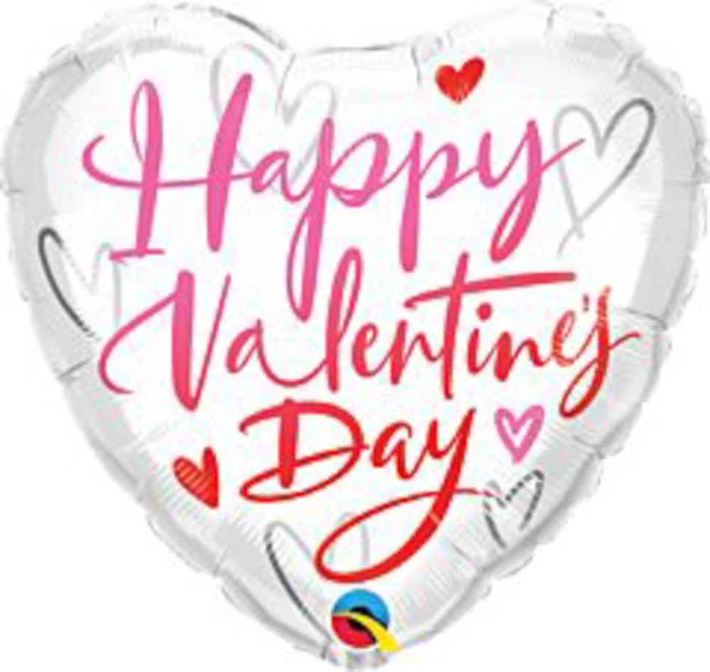 Valentine Casual Script 18in Foil Balloon FLAT 1 Valentine Casual Script 18in Foil Balloon FLAT
