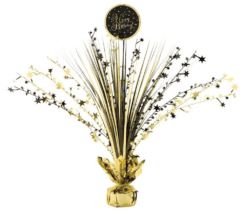 AMS Gold Birthday Spray Centerpiece 1ct