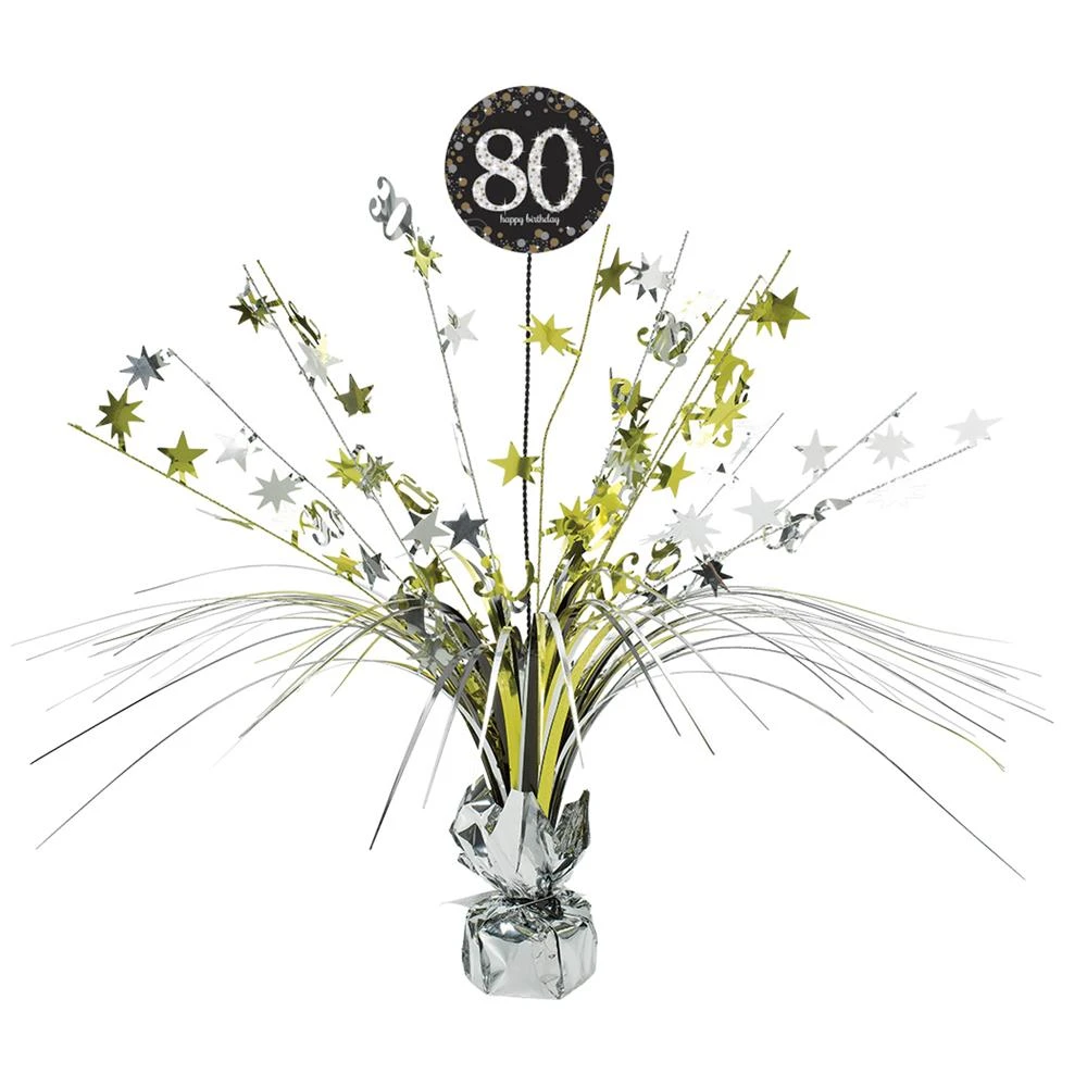 AMS Sparkling Celebration Happy Birthday 80 Spray Centerpiece 1ct 1 AMS Sparkling Celebration Happy Birthday 80 Spray Centerpiece 1ct