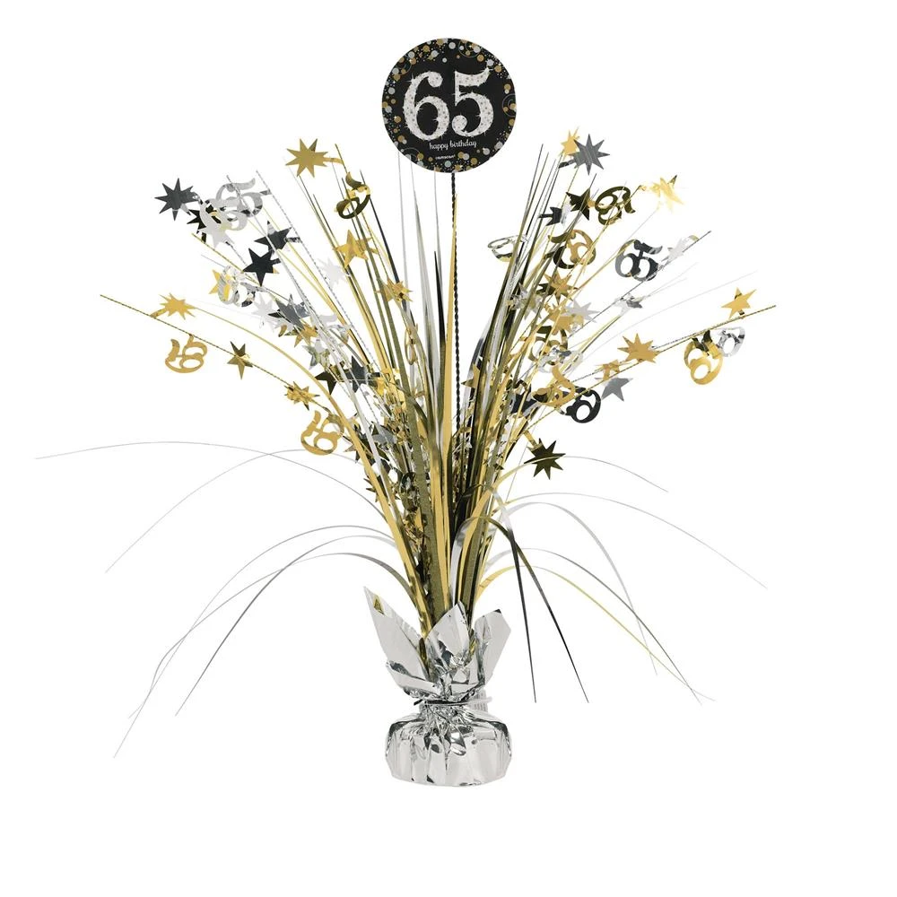 AMS Sparkling Celebration Happy Birthday 65 Spray Centerpiece 1ct 1 AMS Sparkling Celebration Happy Birthday 65 Spray Centerpiece 1ct