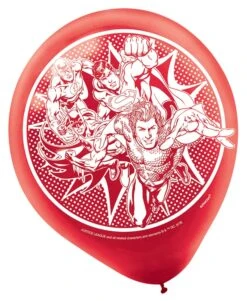 AMS Justice League Heroes Unite Printed Latex Balloons 12 Inch 6ct