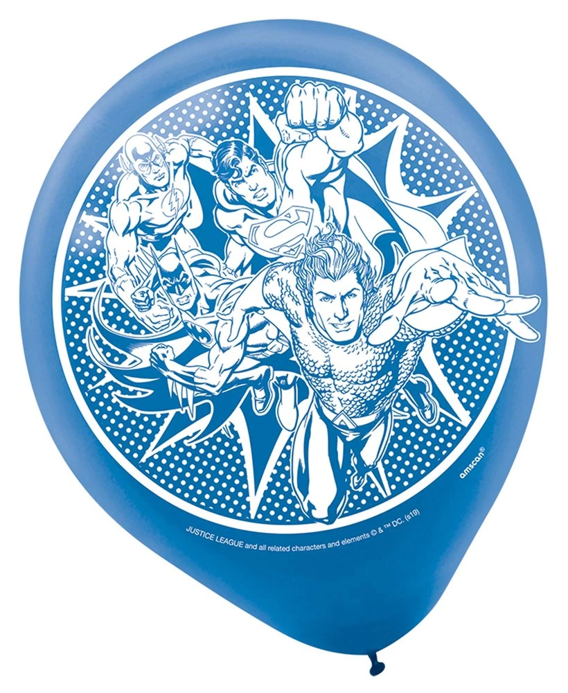 AMS Justice League Heroes Unite Printed Latex Balloons 12 Inch 6ct 2 AMS Justice League Heroes Unite Printed Latex Balloons 12 Inch 6ct - Image 2