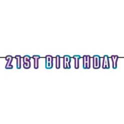 AMS Finally 21 Happy Birthday Foil Letter Banner 1ct