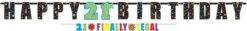 AMS Brilliant Birthday 21st Letter Banner 2c