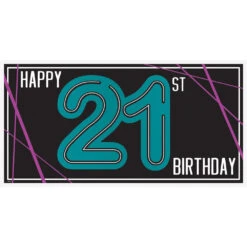 AMS Finally 21 Happy Birthday Horizontal Banner 1ct