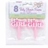 Its A Girl Pink Cake Picks, 8ct -Toy World 13660