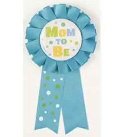 Mom To Be Award Ribbon Blue