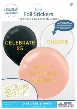 AMS Balloon Stickers Gold 6ct