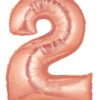 Betallic Number 2 Rose Gold 34 Inch Shaped Foil Balloon Packaged 1ct