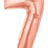 Betallic Number 7 Rose Gold 34 Inch Shaped Foil Balloon Packaged 1ct
