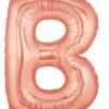 Betallic B Rose Gold 34 Inch Shaped Foil Balloon 1ct -Toy World 15902RGBET