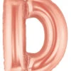 Betallic D Rose Gold 34 Inch Shaped Foil Balloon 1ct -Toy World 15904RGBET