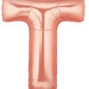 Betallic T Rose Gold 34 Inch Shaped Foil Balloon Polybagged 1ct -Toy World 15920RGBBET