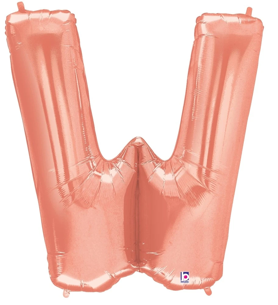Betallic W Rose Gold 34 Inch Shaped Foil Balloon Polybagged 1ct 1 Betallic W Rose Gold 34 Inch Shaped Foil Balloon Polybagged 1ct