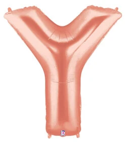 Betallic Letter Y Rose Gold 34 Inch Shaped Foil Balloon Packaged 1ct