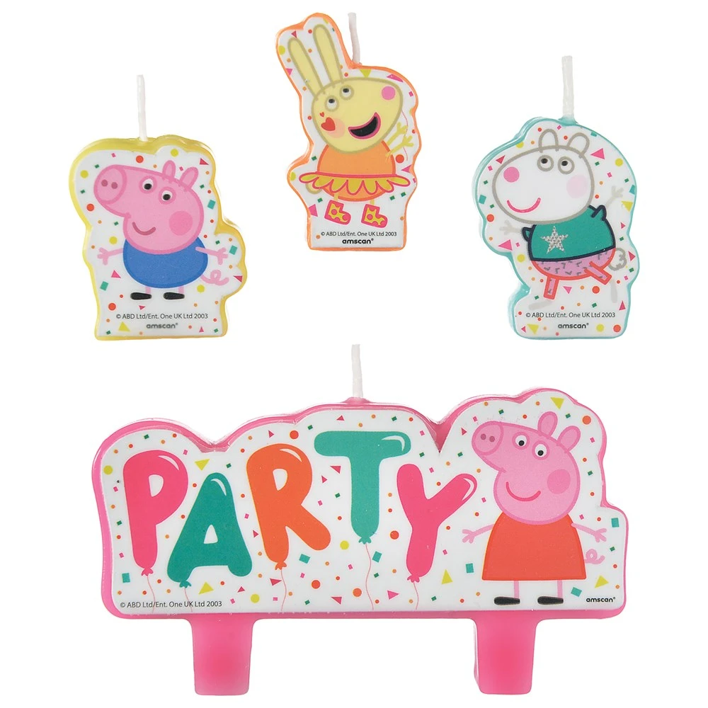 AMS Peppa Pig Confetti Party Candle Set 4ct 1 AMS Peppa Pig Confetti Party Candle Set 4ct