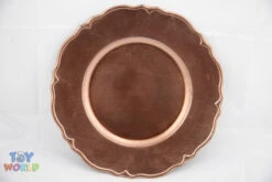 13 Inch Round Plastic Wavy Edge Charger Plate - Rose Gold