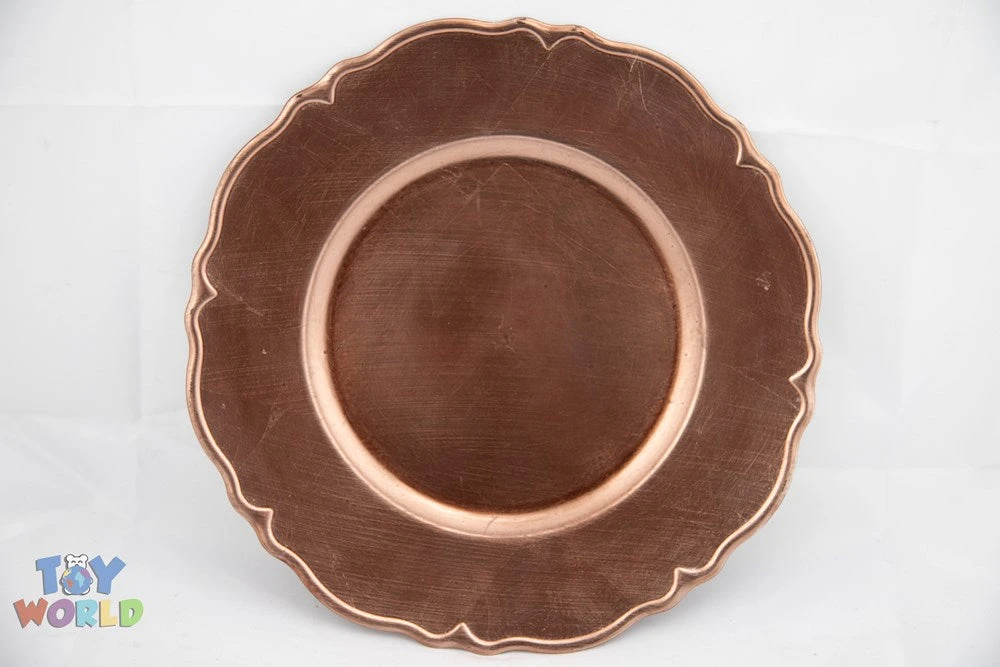 13 Inch Round Plastic Wavy Edge Charger Plate - Rose Gold 1 13 Inch Round Plastic Wavy Edge Charger Plate - Rose Gold
