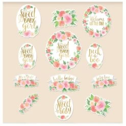 AMS Floral Baby Pennant Banner