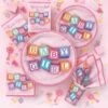 Baby Girl Blocks Napkin (S) 16ct 2 Baby Girl Blocks Napkin (S) 16ct -Toy World 21881