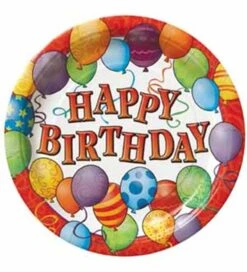 Disc-Birthday Balloon Plate (L) 8ct
