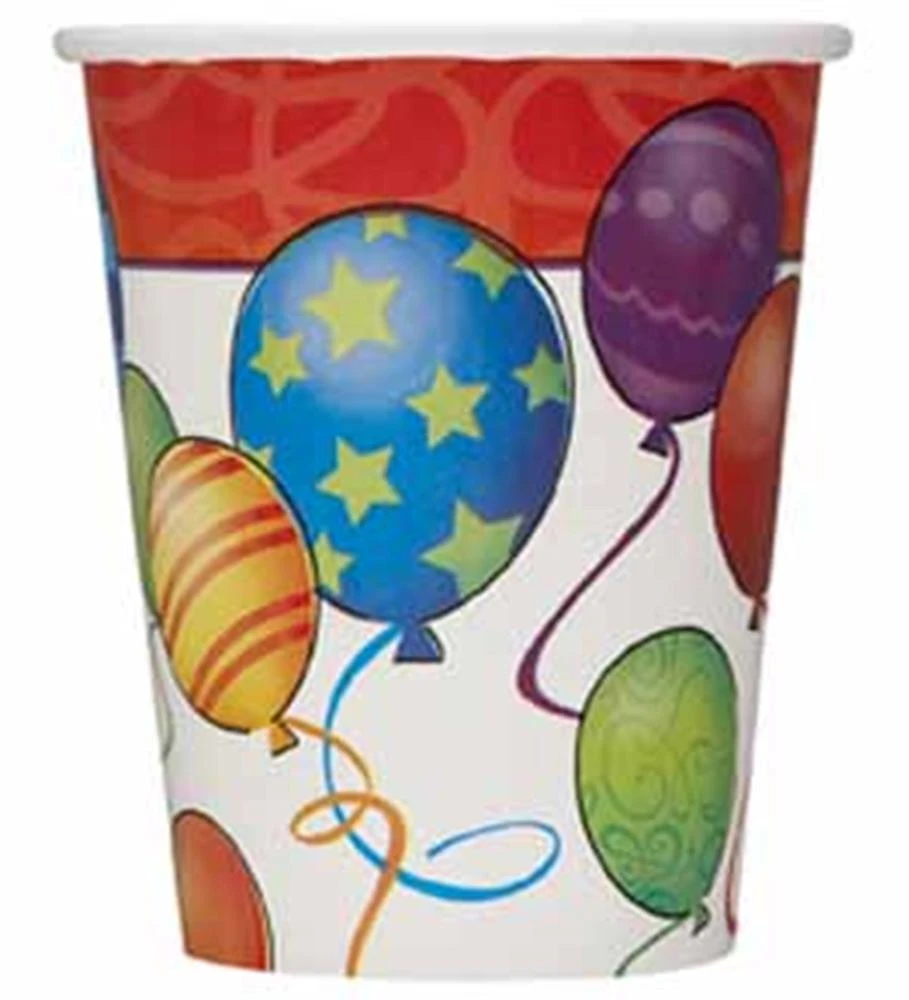 Disc-Birthday Balloon Cup 9oz 8ct 1 Disc-Birthday Balloon Cup 9oz 8ct