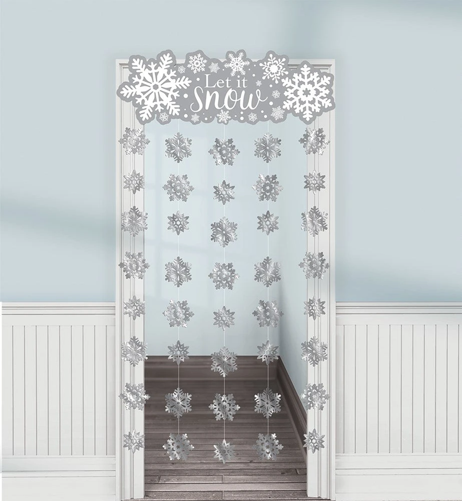 AMS Christmas Winter Doorway Curtain Let It Snow 1ct 1 AMS Christmas Winter Doorway Curtain Let It Snow 1ct