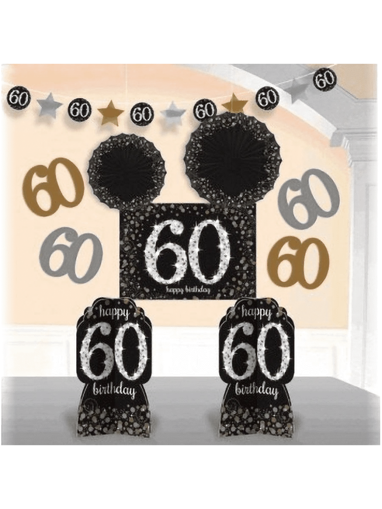 AMS Sparkling Celebration Happy Birthday 60 Room Decorating Kit 1ct 1 AMS Sparkling Celebration Happy Birthday 60 Room Decorating Kit 1ct