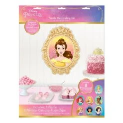 AMS Disney Princess Glitter Wall Frame And Cutout Decoration Kit 9ct