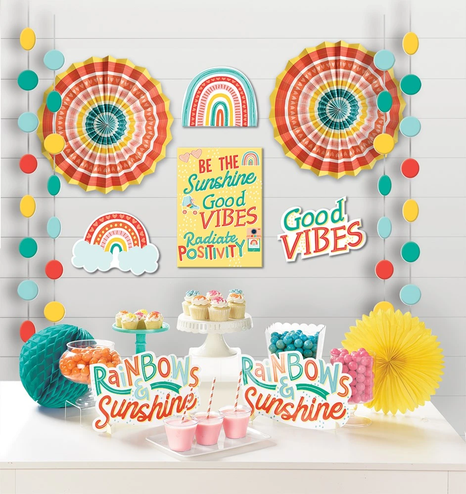 AMS Retro Rainbow Room Decorating Kit 12ct 1 AMS Retro Rainbow Room Decorating Kit 12ct