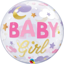 Qualatex 22 Inch Baby Girl Sweet Bubble Balloon 1ct