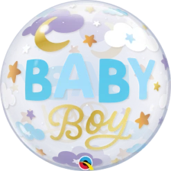 Qualatex 22 Inch Baby Boy Sweet Bubble Balloon 1ct