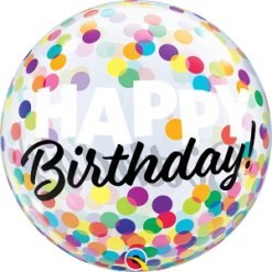 Qualatex 22 Inch Birthday Colorful Dots Bubble Balloon 1ct
