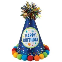 AMS Primary Birthday Cone Hat 1ct