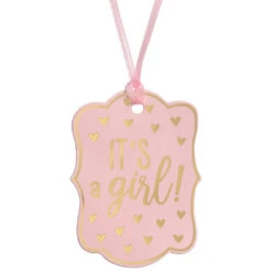 AMS Baby Shower Gift Tags Pink 25ct
