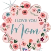 Betallic Mint Love You Mom 18 Inch Foil Holographic Balloon Packaged 1ct -Toy World 26094PBET