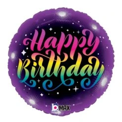 Betallic Neon Birthday 18 Inch MAX Float Round Foil Balloon Packaged
