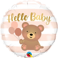 Qualatex 18 Inch Hello Baby Bear Balloon Foil Balloon 1ct