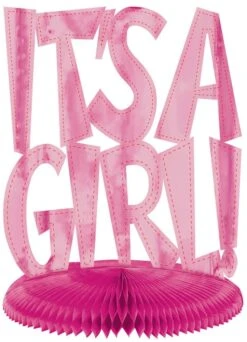 AMS It Is A Girl Foil Centerpiece