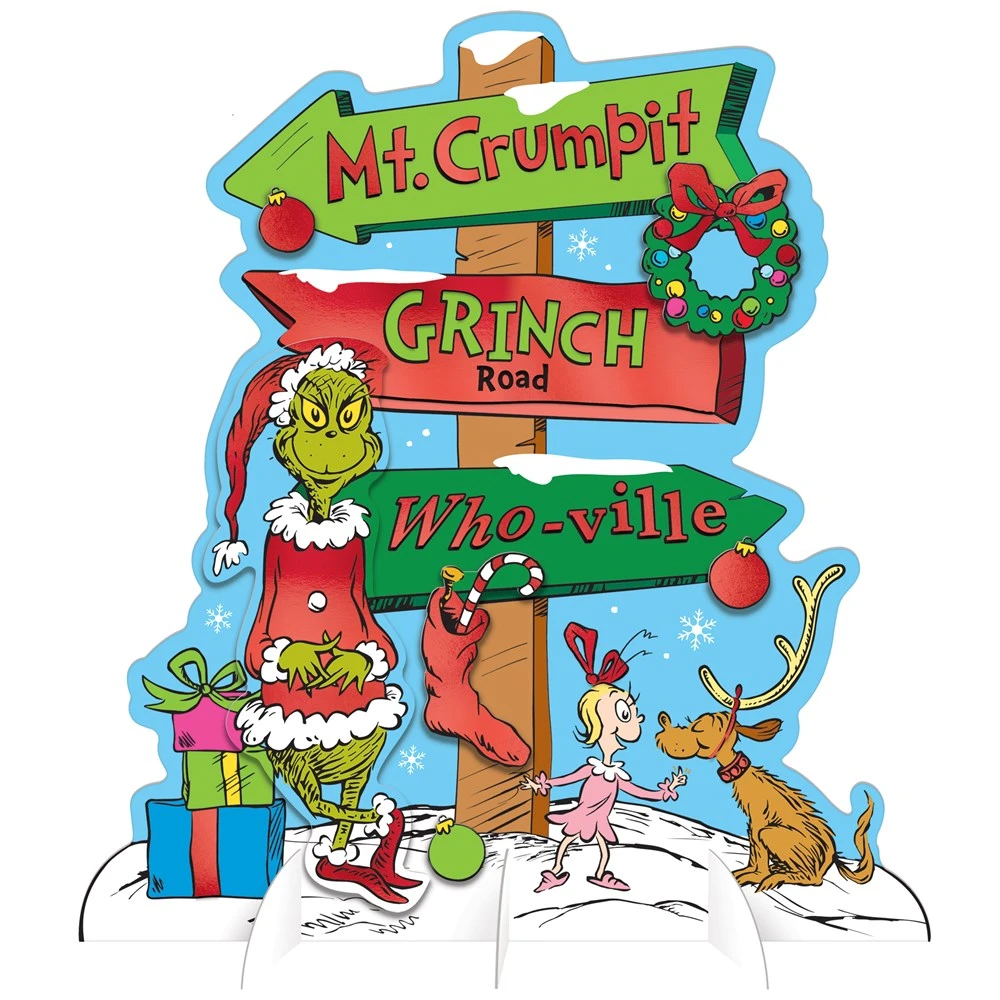 AMS Christmas Traditional Grinch Directional Table Decoration Sign 1ct 1 AMS Christmas Traditional Grinch Directional Table Decoration Sign 1ct