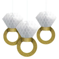 AMS Honeycomb Ring Hanging Decorations 3ct